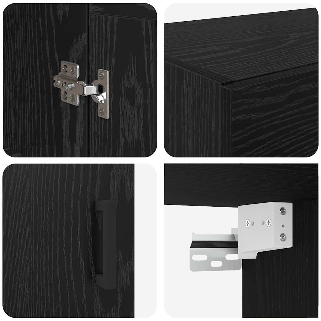 Armario de pared Roble Negro 69,5 x 34 x 90 cm