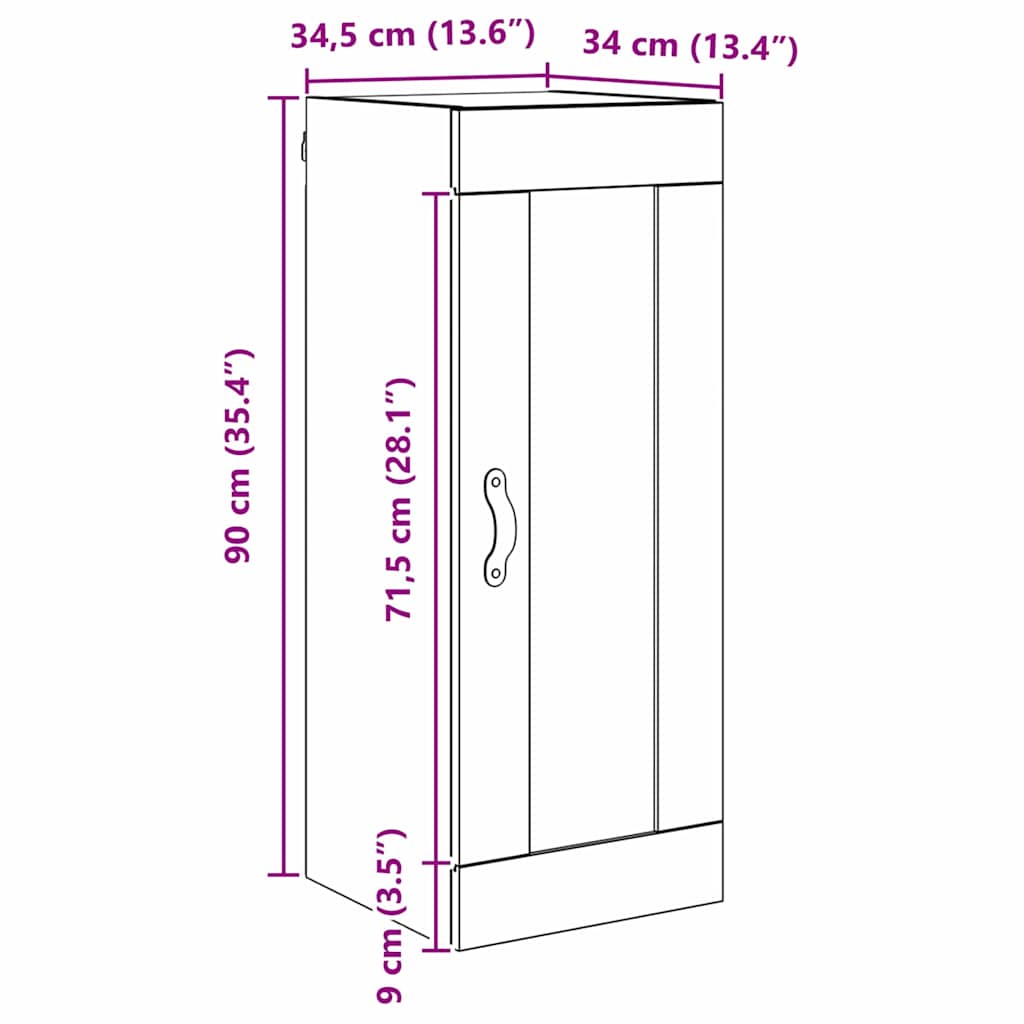 Armario de pared Madera Vieja 34,5 x 34 x 90 cm