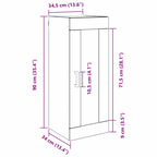 Armario de pared Roble artesanal 34,5 x 34 x 90 cm