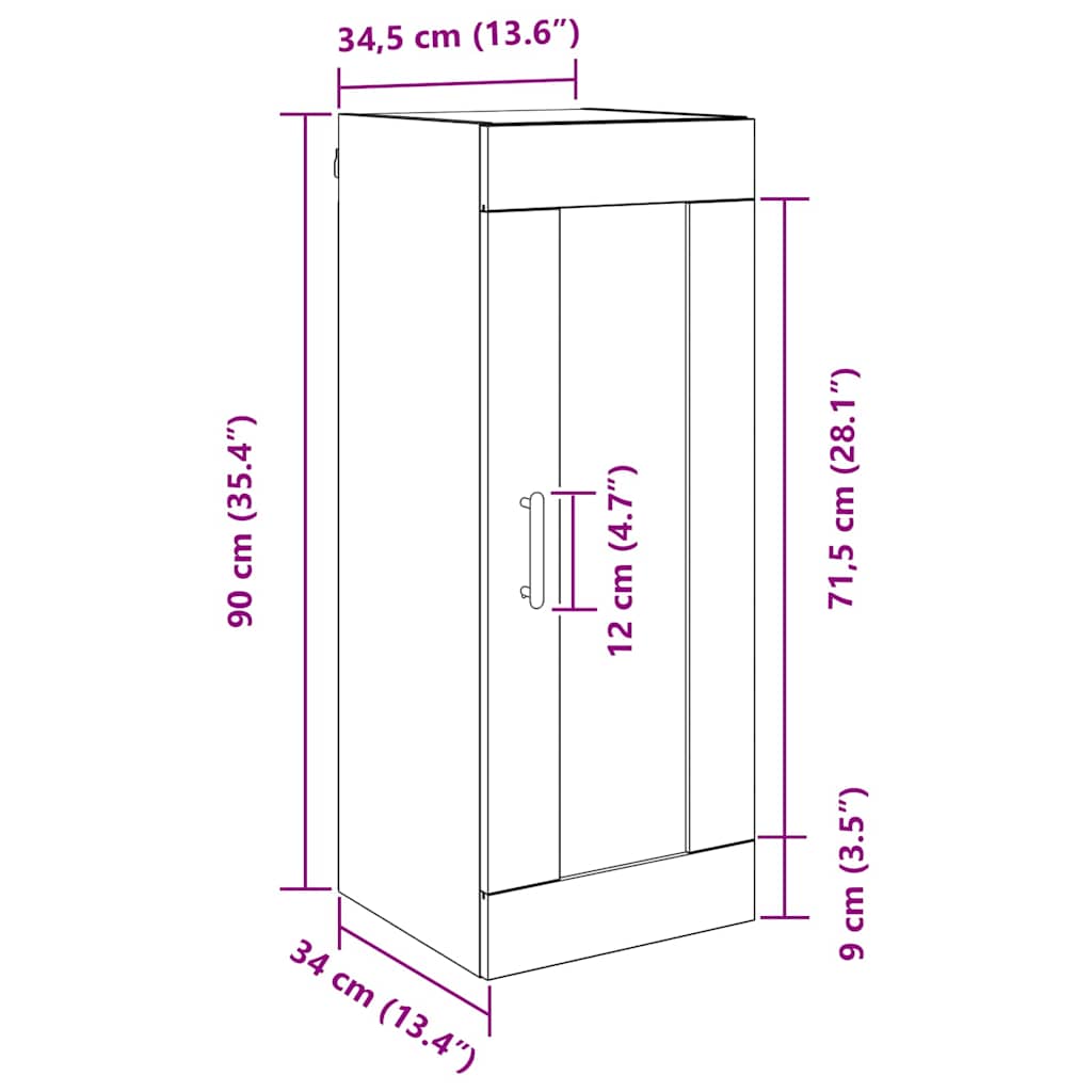 Armario de pared Madera Vieja 34,5 x 34 x 90 cm