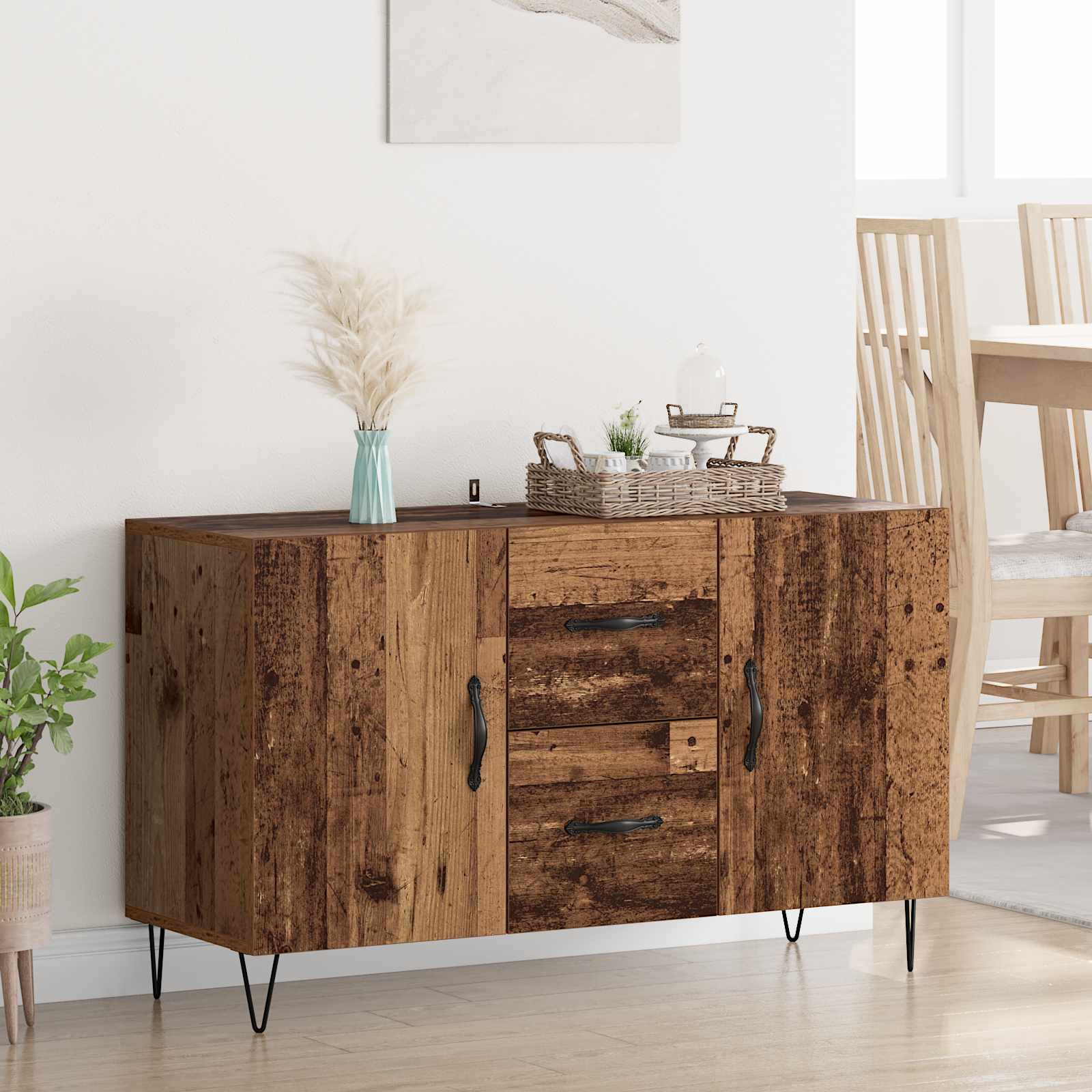 LED Sideboard 90 x 32 x 75 cm Engineered Wood