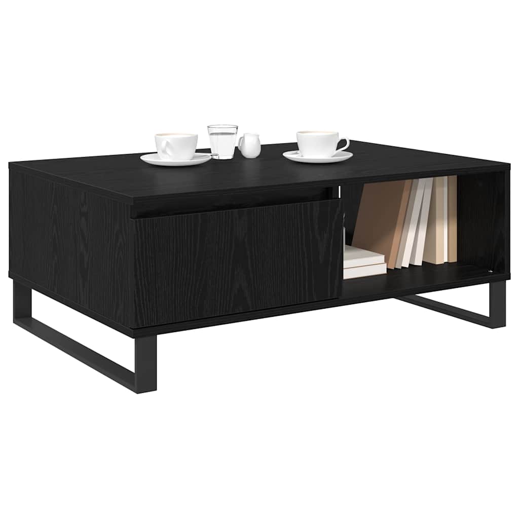 Mesa de Café Roble Negro 90 x 60 x 35 cm Madera de ingeniería