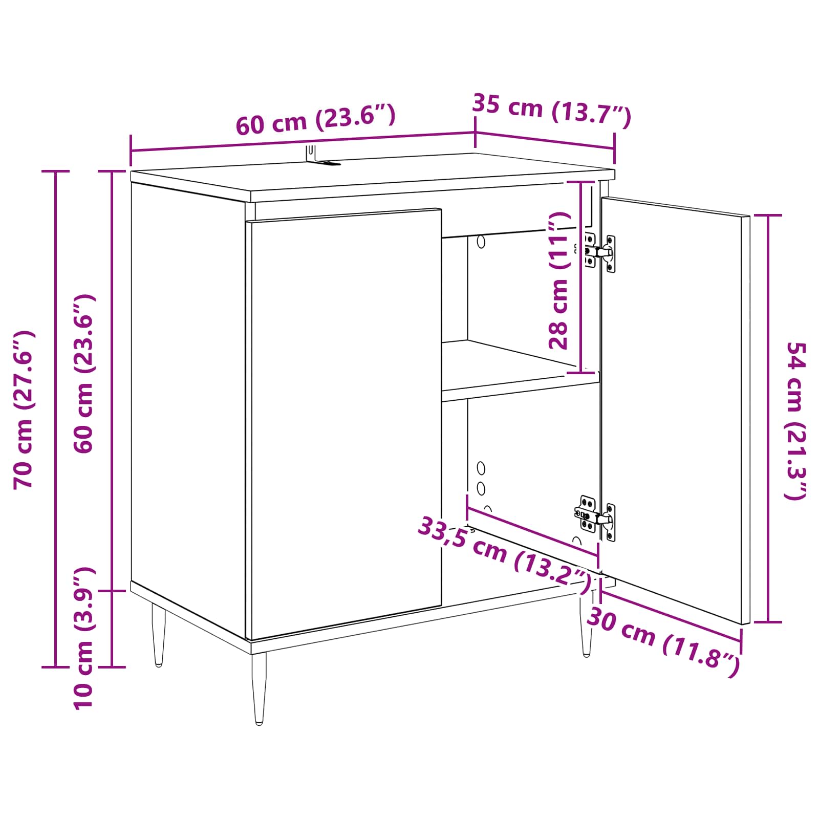 Vitrina Madera Vieja 60 x 35 x 70 cm Madera contrachapada