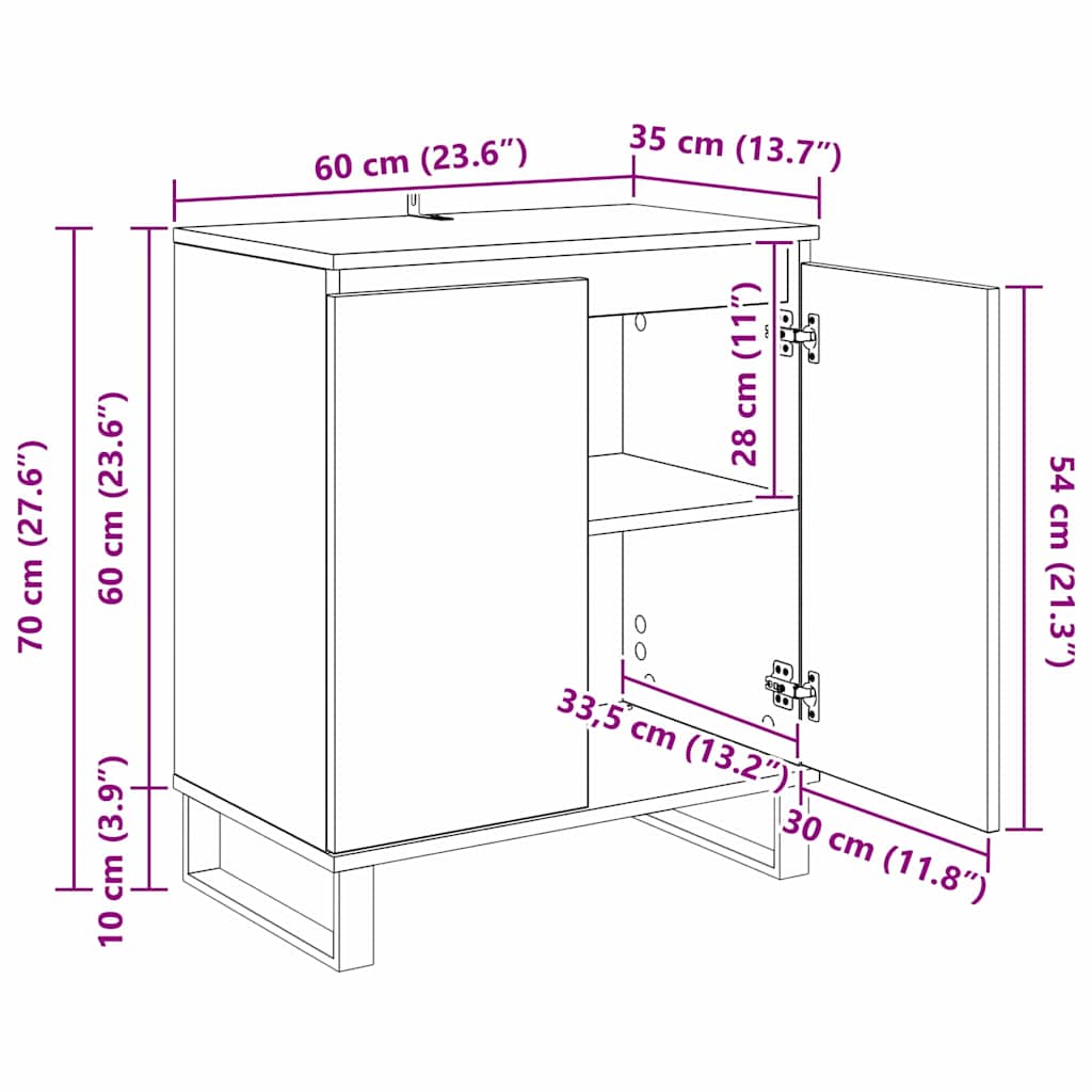 Vitrina Madera Vieja 60 x 35 x 70 cm Madera contrachapada