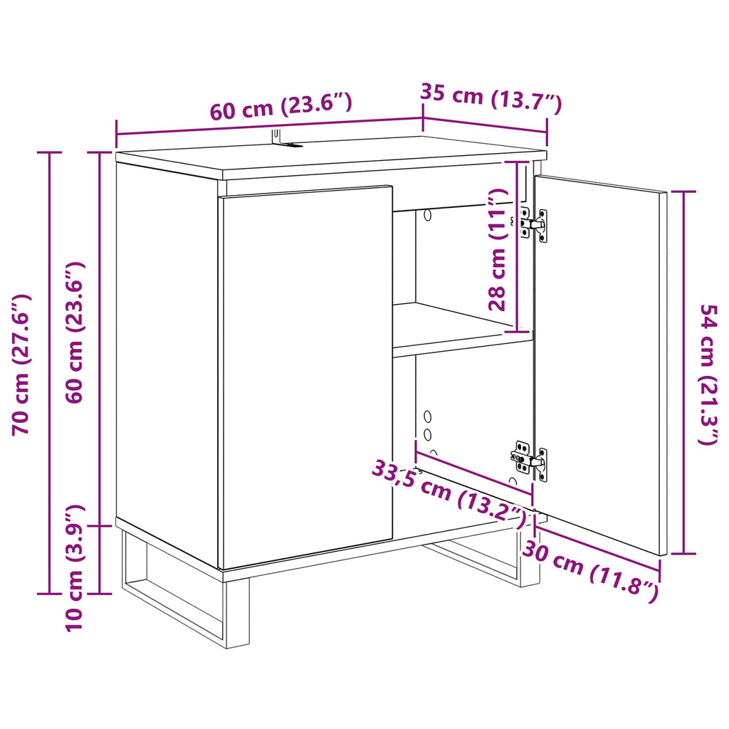Vitrina Madera Vieja 60 x 35 x 70 cm Madera contrachapada