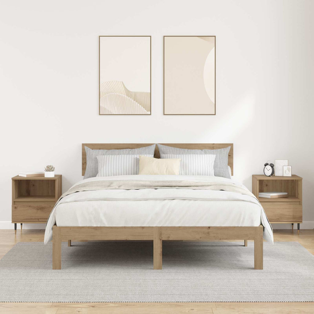Armario de Noche 2 pcs Roble artesanal 40 x 35 x 50 cm