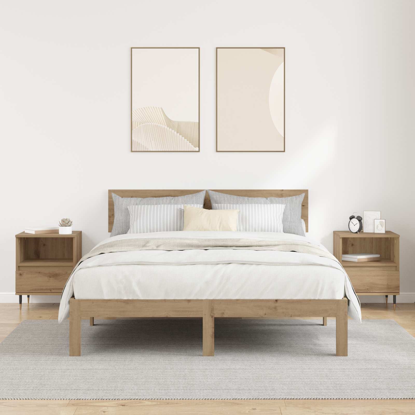 Armario de Noche 2 pcs Roble artesanal 40 x 35 x 50 cm