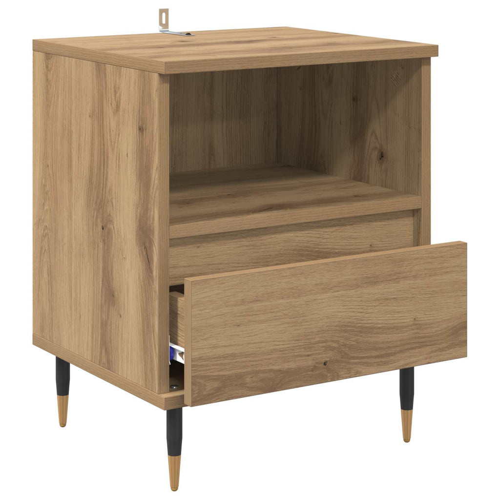 Armario de Noche 2 pcs Roble artesanal 40 x 35 x 50 cm