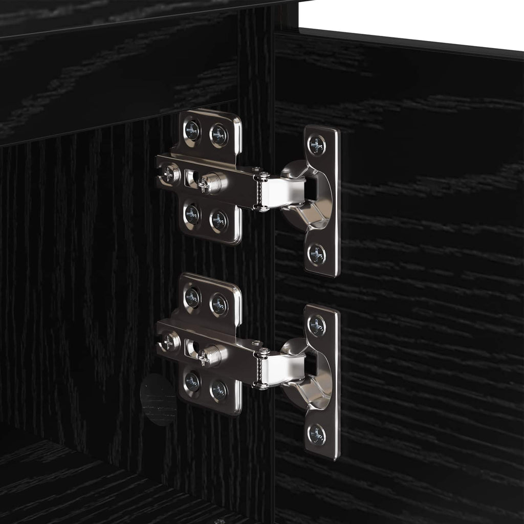 Armario de Noche con cajón 2 pcs Roble Negro 40 x 35 x 50 cm