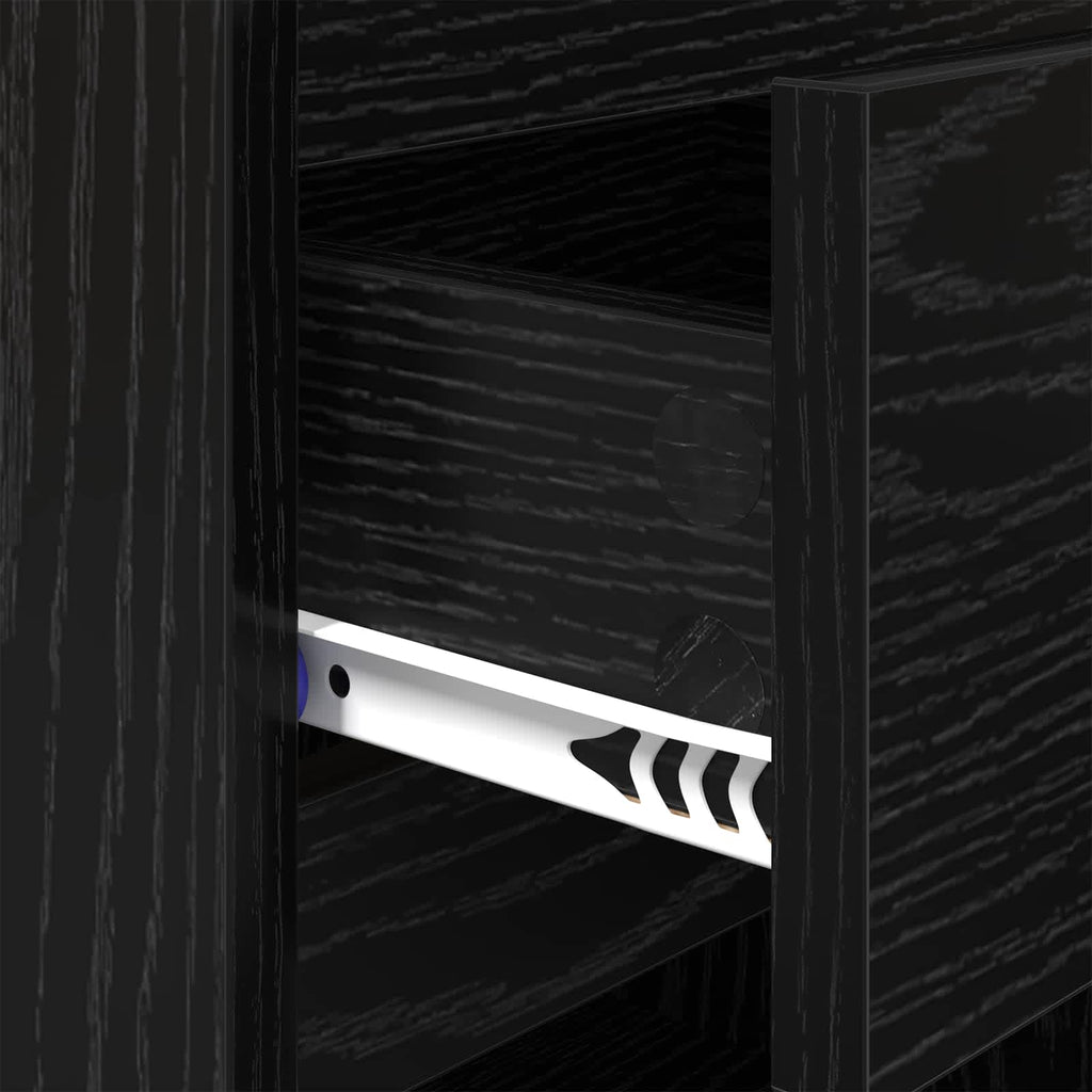 Armario de Noche con cajón 2 pcs Roble Negro 40 x 35 x 50 cm
