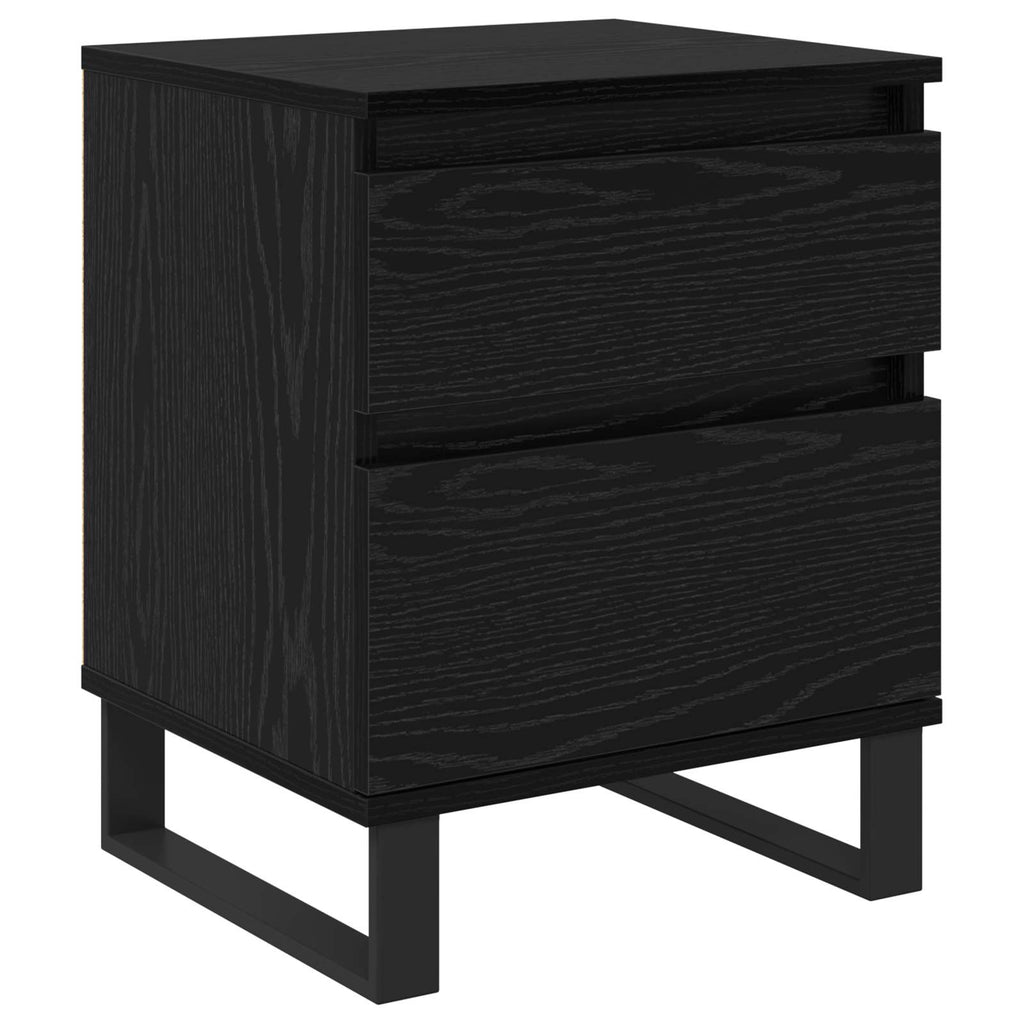 Armario de Noche con cajón 2 pcs Roble Negro 40 x 35 x 50 cm