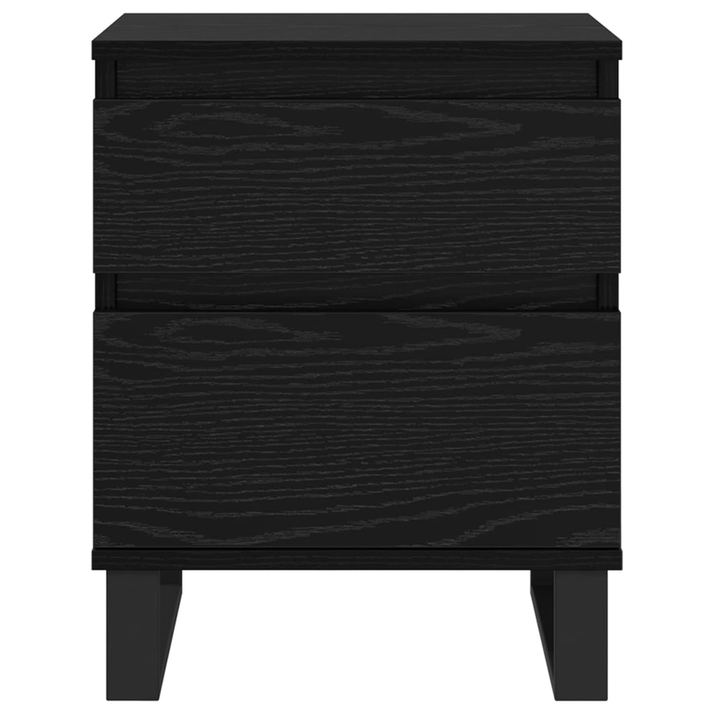 Armario de Noche con cajón 2 pcs Roble Negro 40 x 35 x 50 cm
