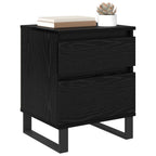 Armario de Noche con cajón 2 pcs Roble Negro 40 x 35 x 50 cm