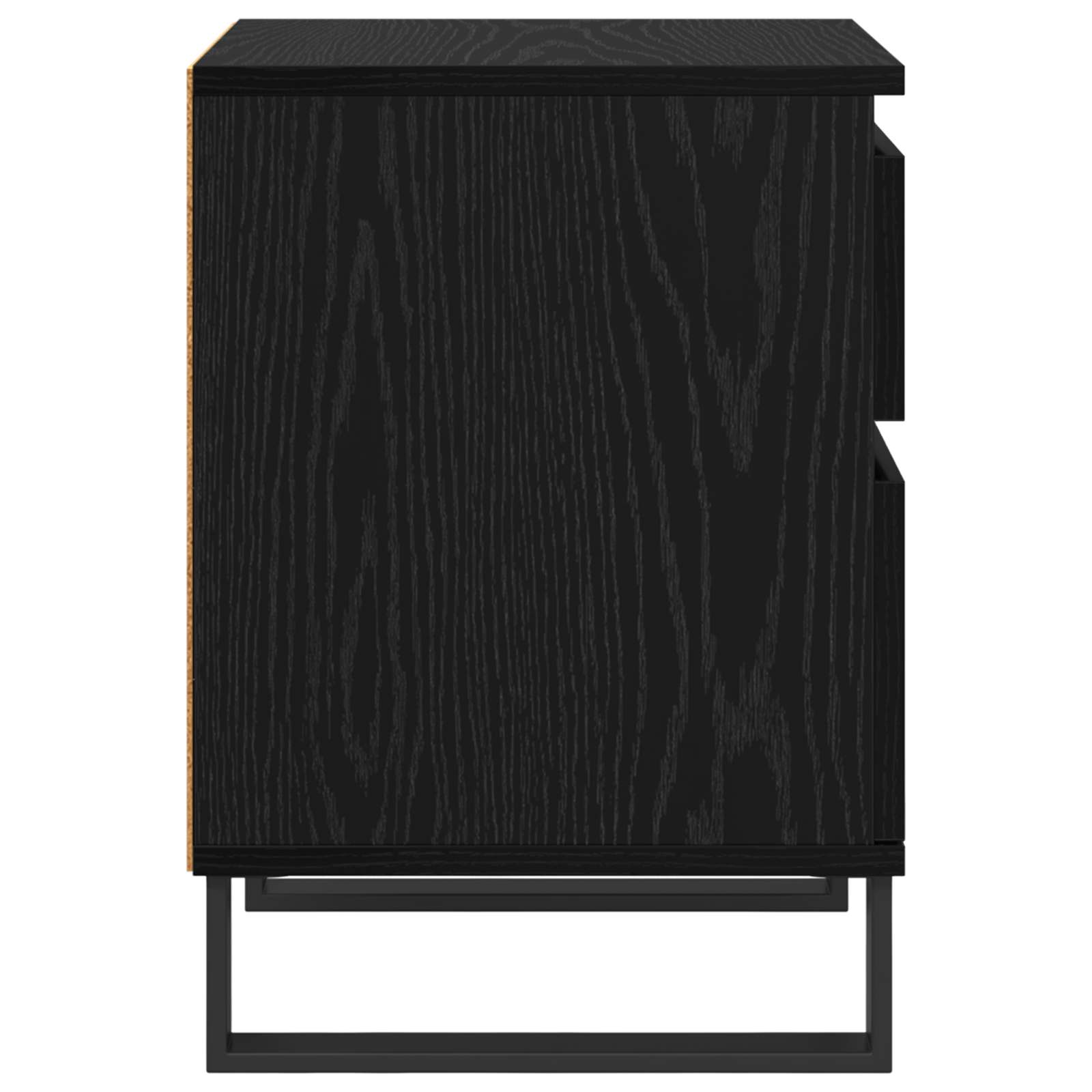 Armario de Noche con cajón 2 pcs Roble Negro 40 x 35 x 50 cm