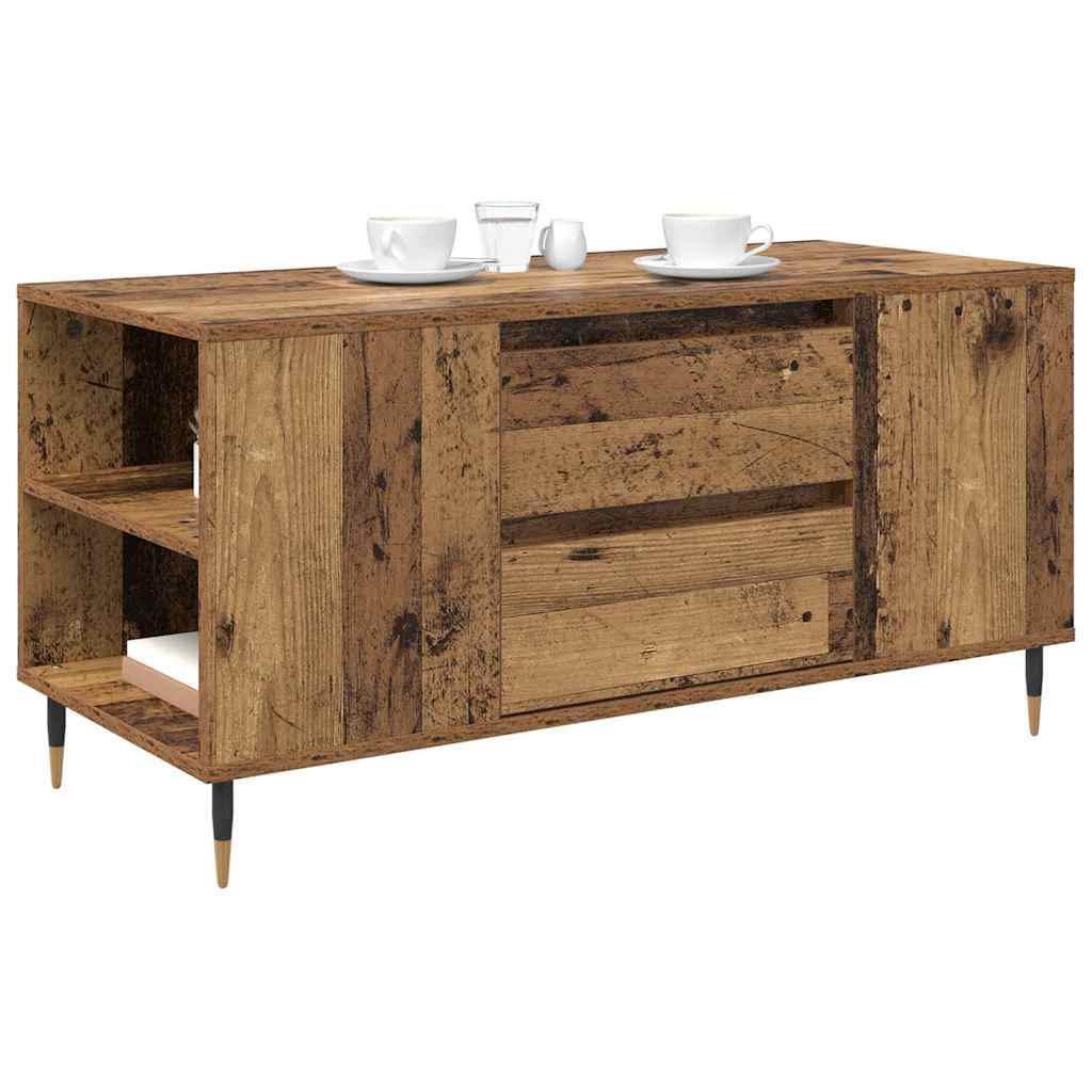 Mesa de Café con cajón Madera envejecida 102 x 44,5 x 50 cm