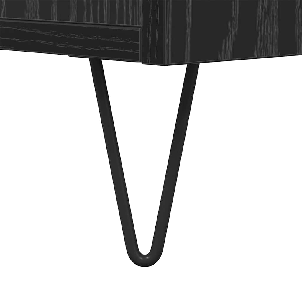 Mesa de Café Roble Negro 90 x 49 x 45 cm Madera de ingeniería