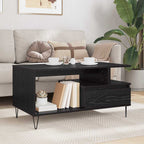Mesa de Café Roble Negro 90 x 49 x 45 cm Madera de ingeniería