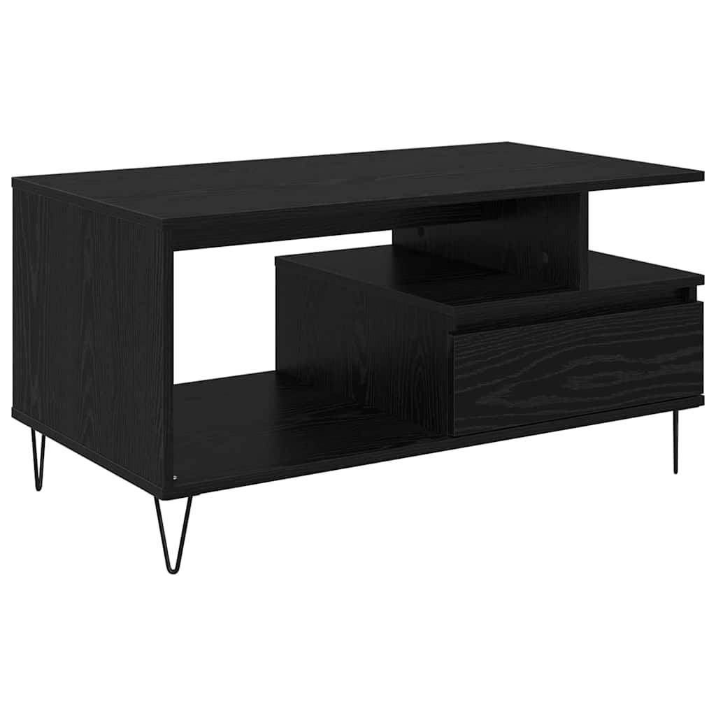 Mesa de Café Roble Negro 90 x 49 x 45 cm Madera de ingeniería