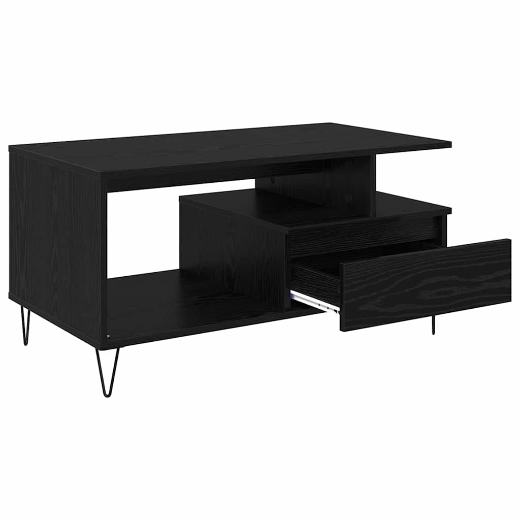 Mesa de Café Roble Negro 90 x 49 x 45 cm Madera de ingeniería