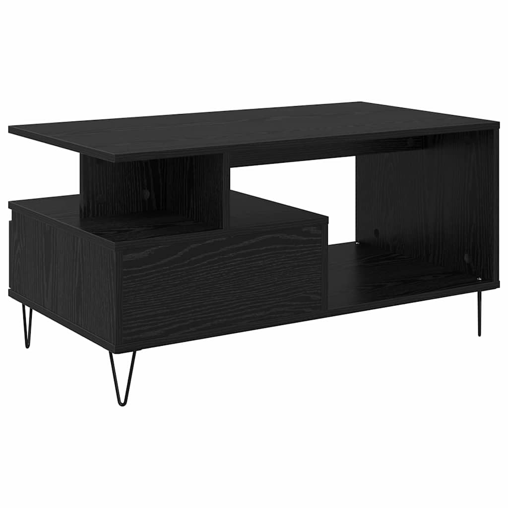 Mesa de Café Roble Negro 90 x 49 x 45 cm Madera de ingeniería