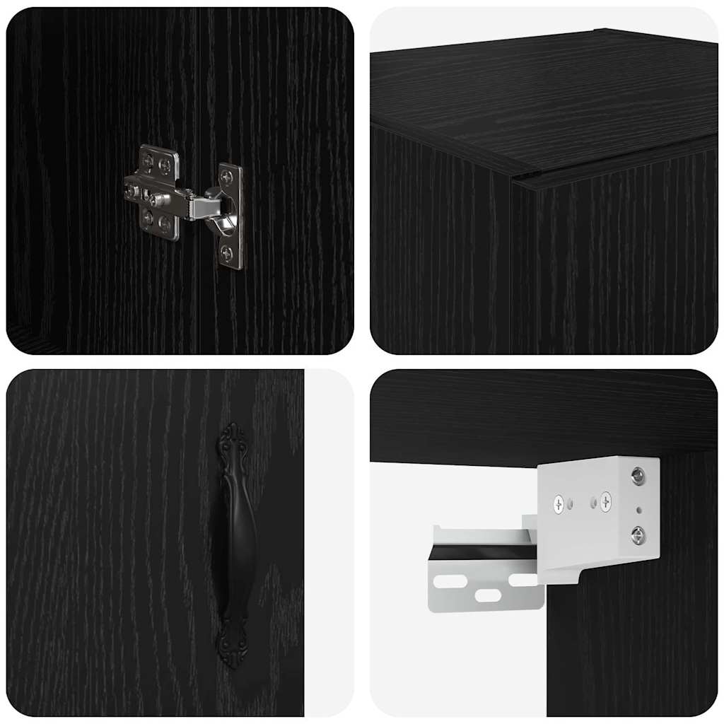 Armario de pared Roble Negro 34,5 x 34 x 90 cm