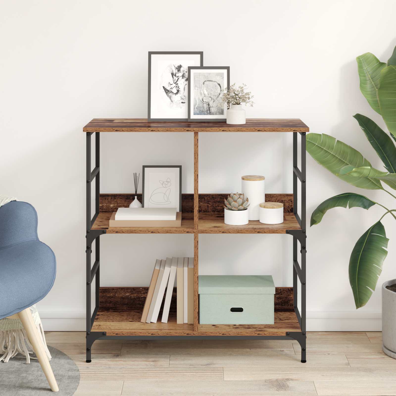 Estante de libros Madera vieja 78.5 x 33 x 82 cm