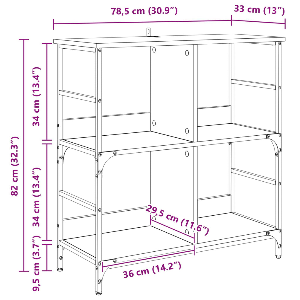 Estante de libros Madera vieja 78.5 x 33 x 82 cm