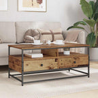 Mesa de Café con cajón Madera envejecida 100 x 51 x 45 cm