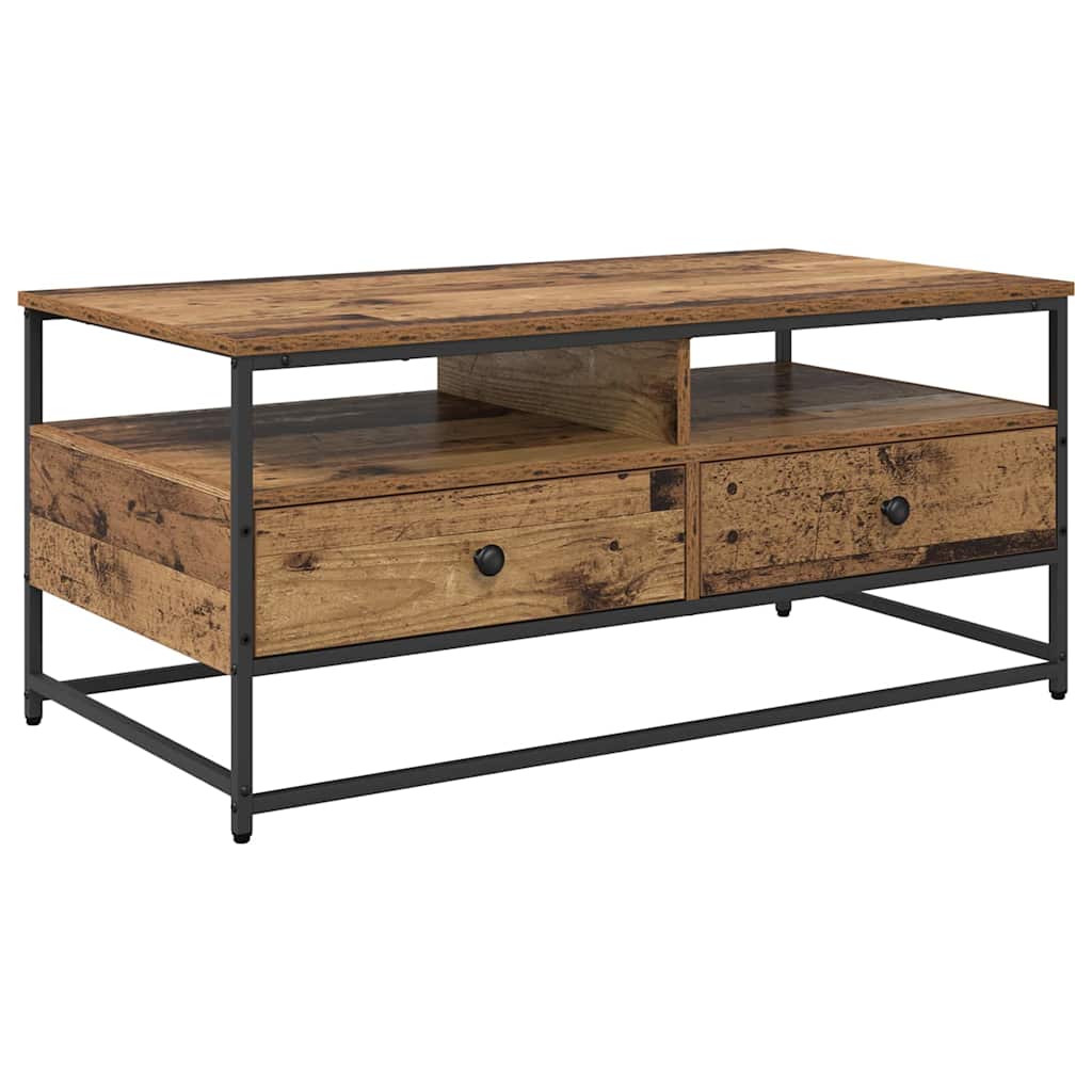 Mesa de Café con cajón Madera envejecida 100 x 51 x 45 cm