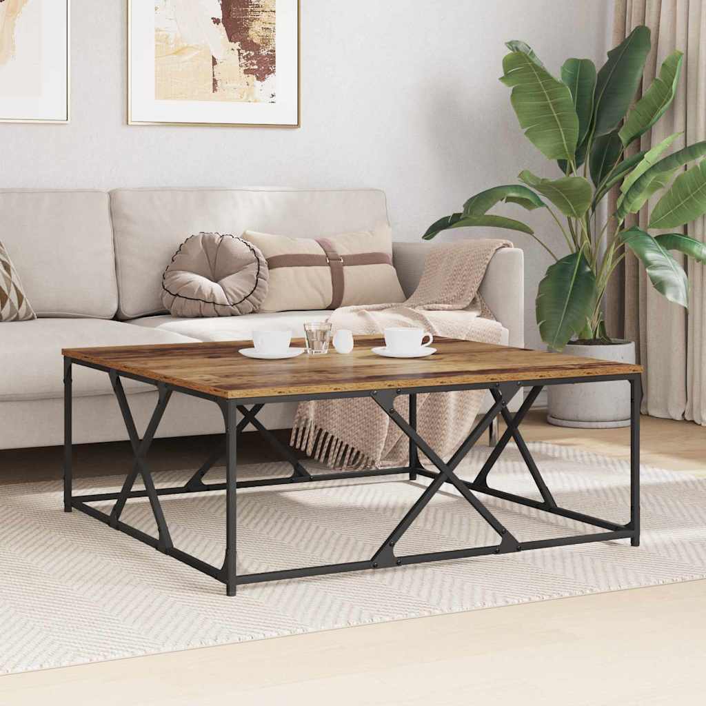 Mesa de Café Madera envejecida 100 x 100 x 40 cm