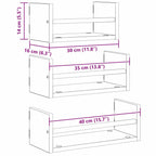 Conjunto de estantes de pared 3 pcs Madera Vieja 40x16x14cm