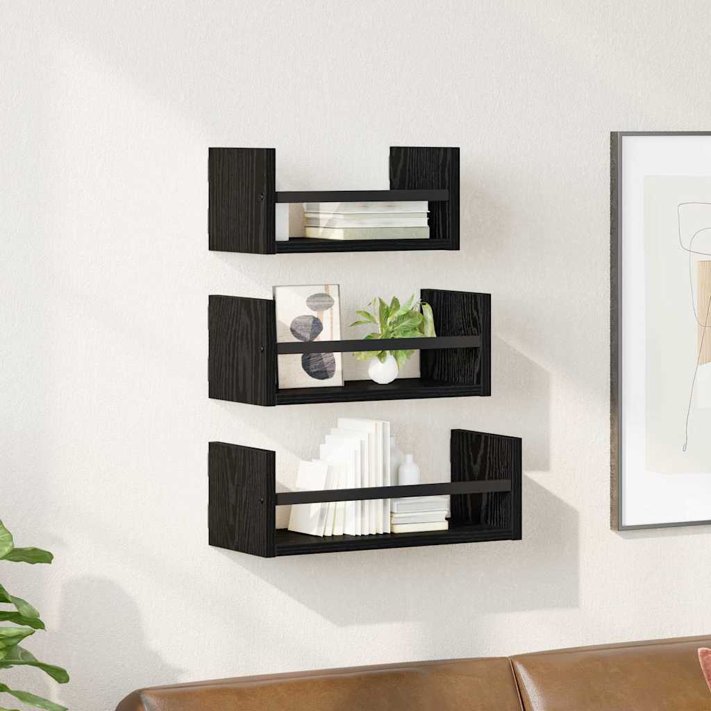 Conjunto de estantes de pared 3 pcs Madera Vieja 40x16x14cm
