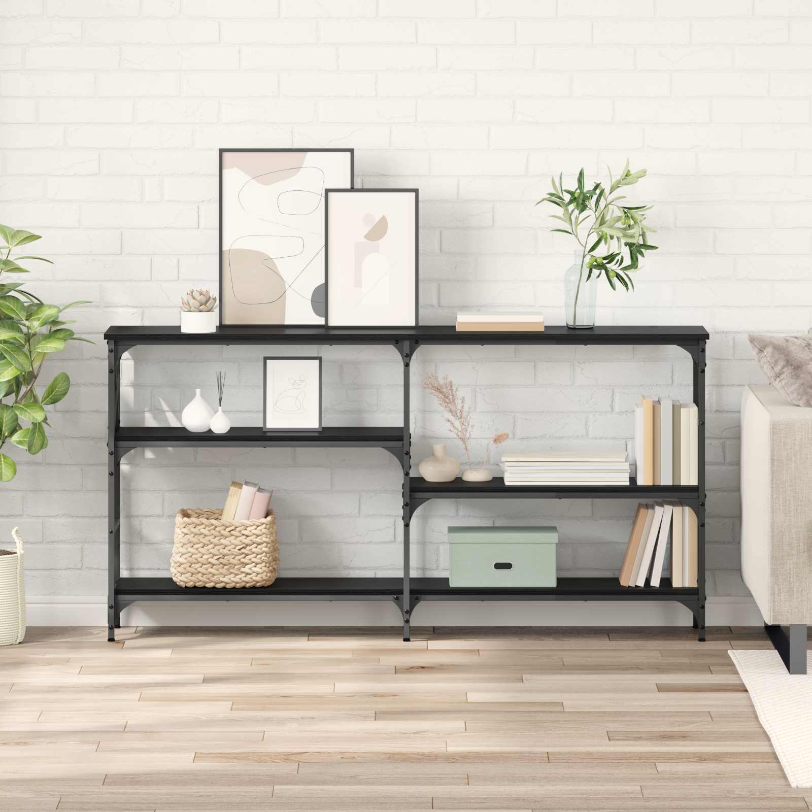 Console table with shelf Old wood 150 x 29 x 76.5 cm
