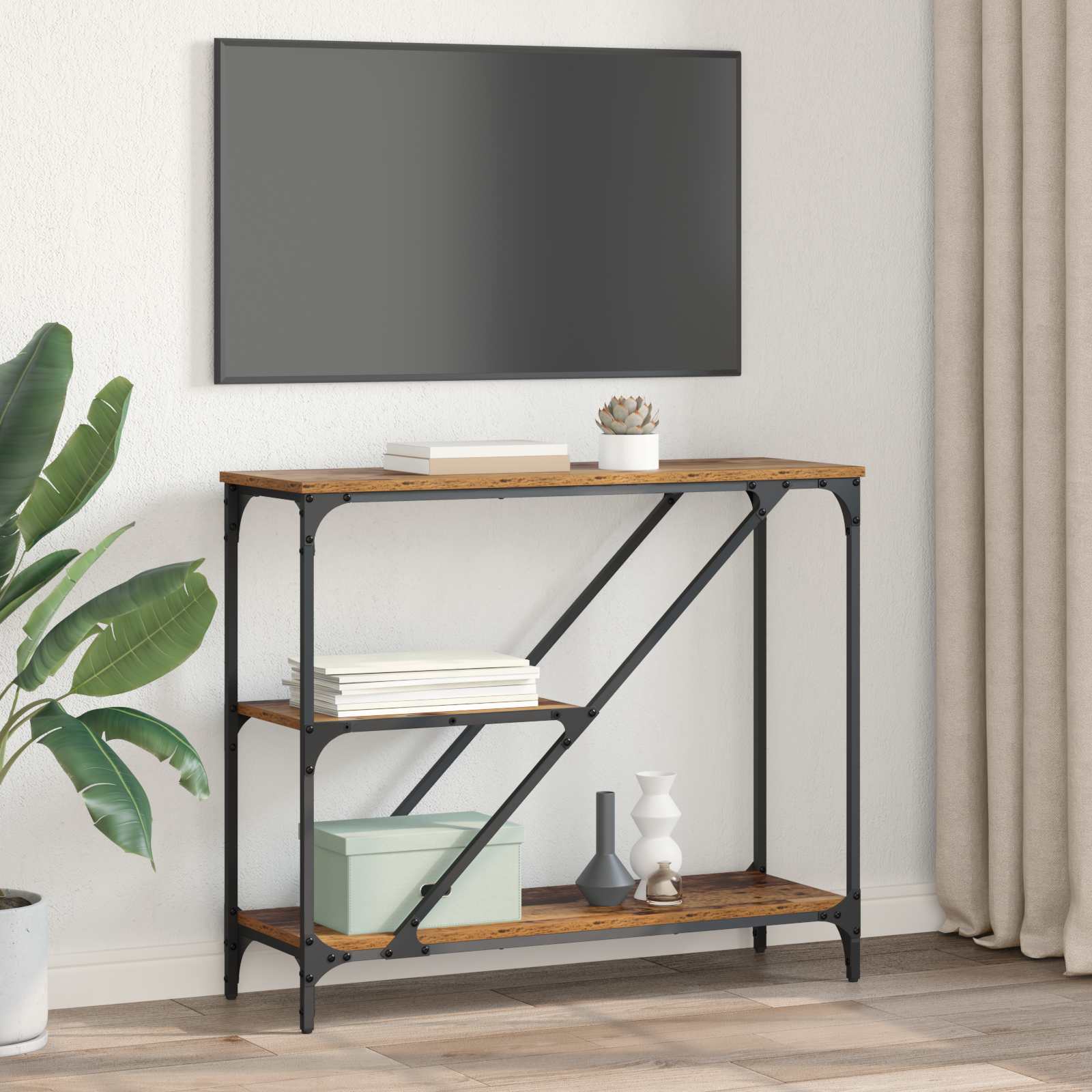 Mesa Consola Madera Vieja 88,5 x 30 x 75 cm