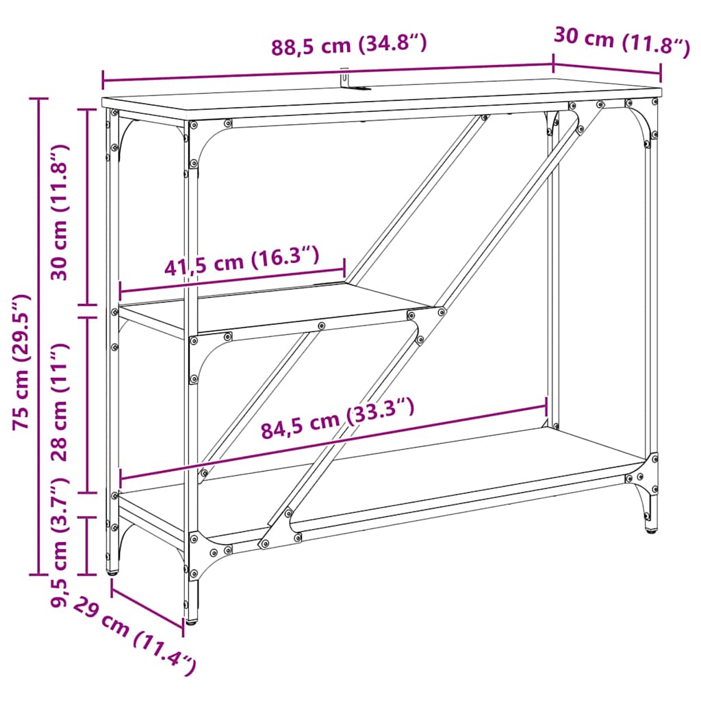 Mesa Consola Madera Vieja 88,5 x 30 x 75 cm