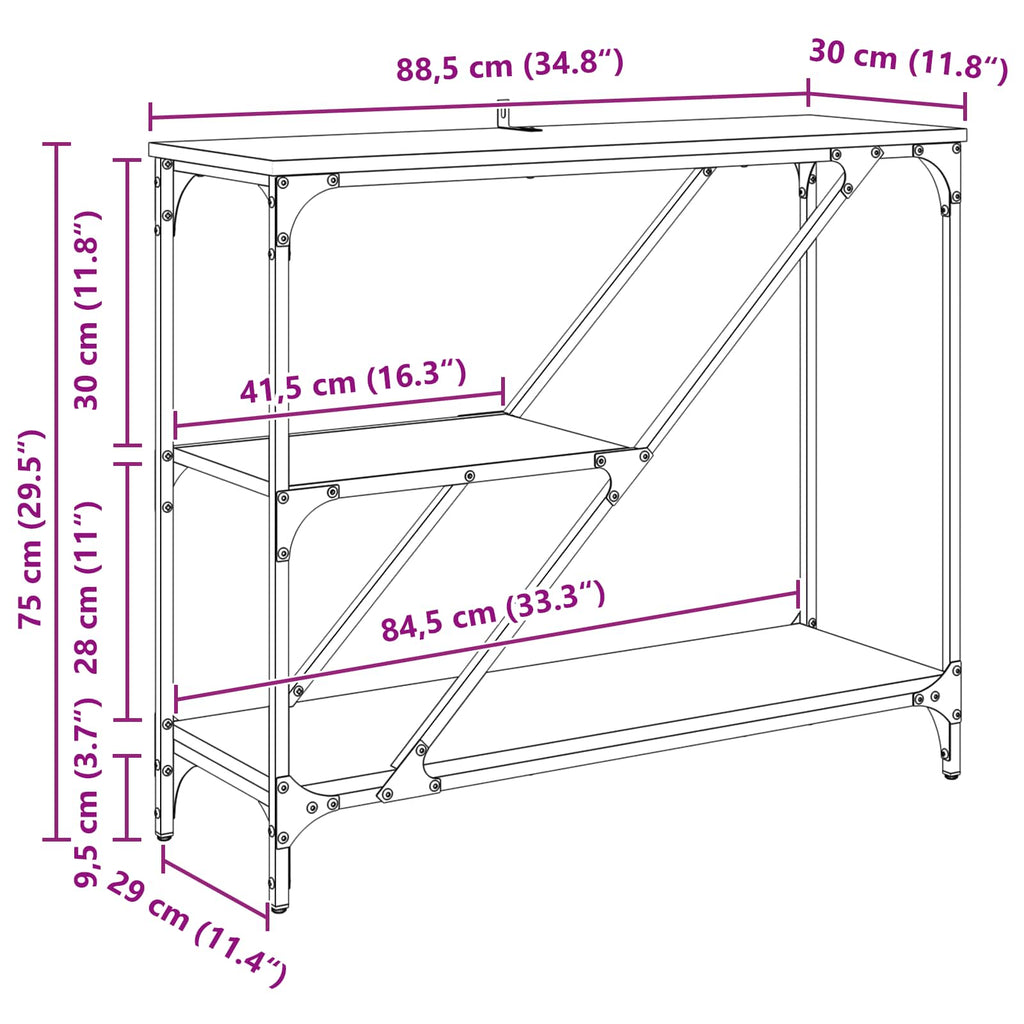 Mesa Consola Madera Vieja 88,5 x 30 x 75 cm