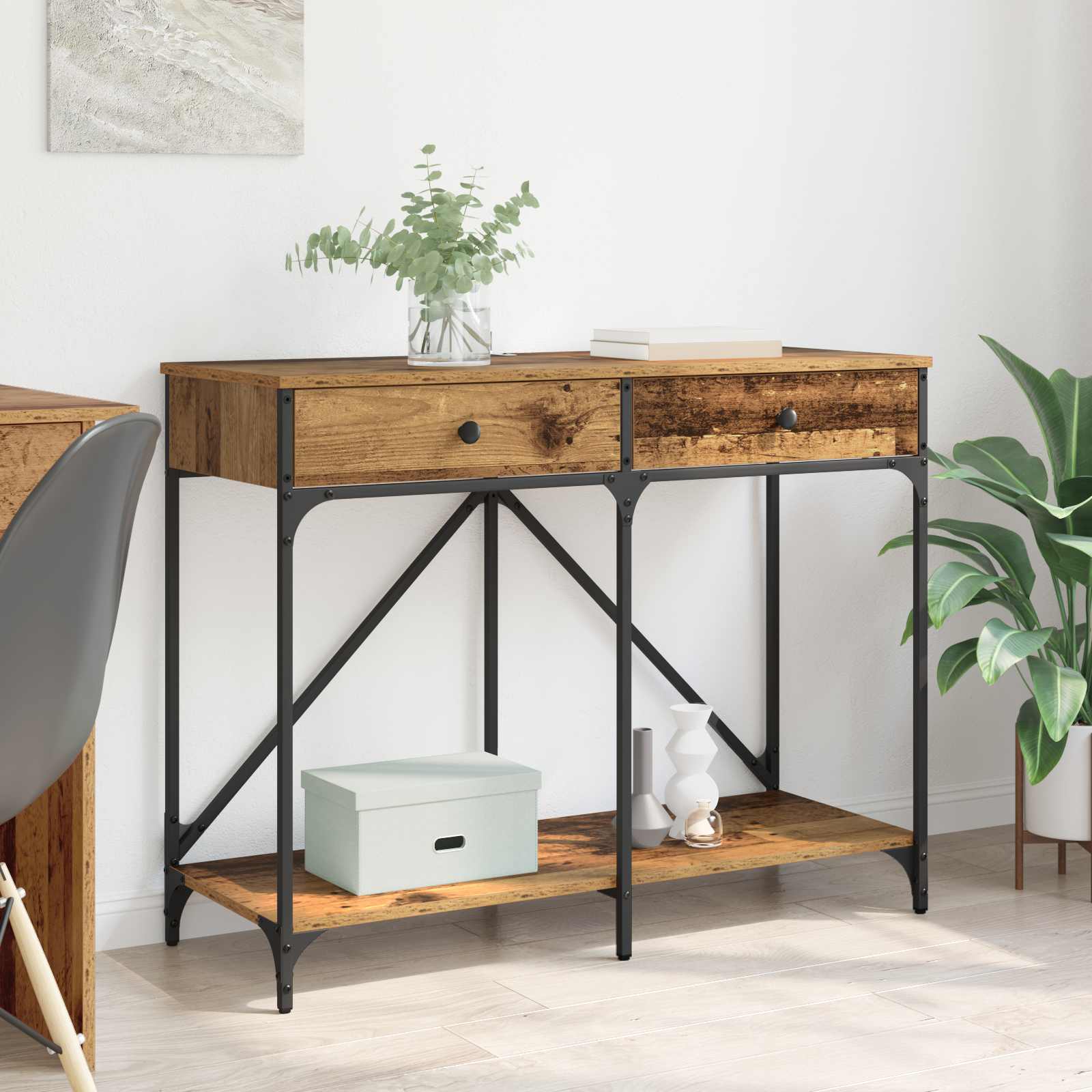 Mesa Consola con cajón Madera Vieja 100 x 39 x 78,5 cm