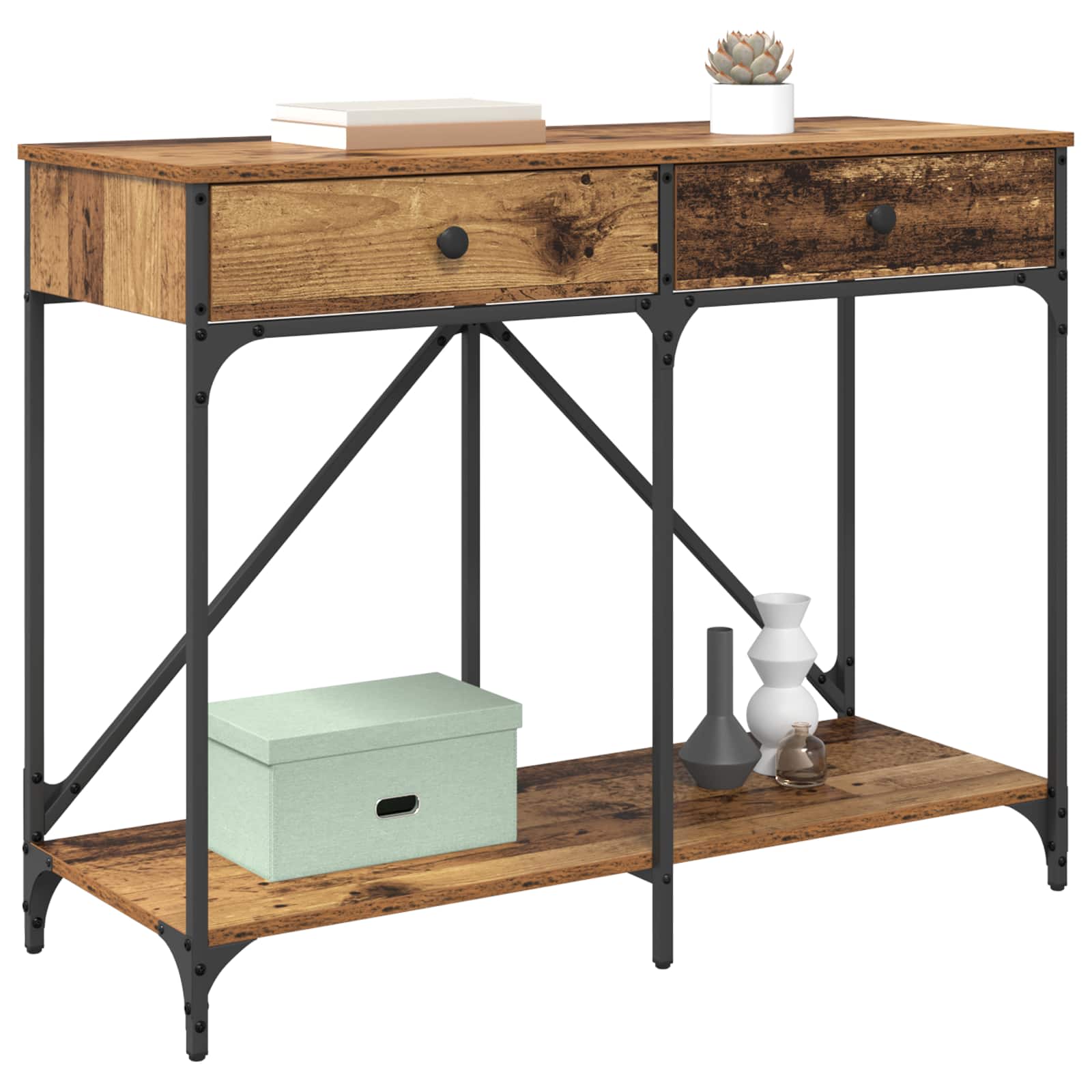 Mesa Consola con cajón Madera Vieja 100 x 39 x 78,5 cm