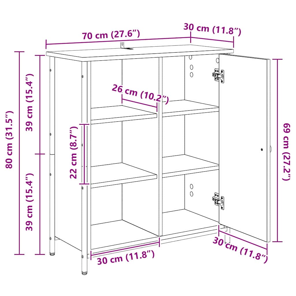 Vitrina Madera Vieja 70 x 30 x 80 cm Madera contrachapada