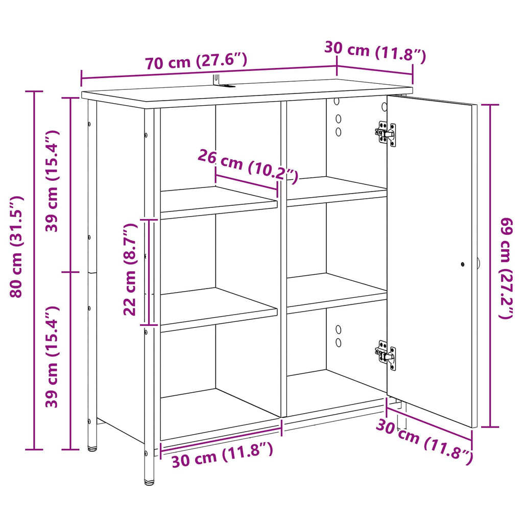 Vitrina Madera Vieja 70 x 30 x 80 cm Madera contrachapada