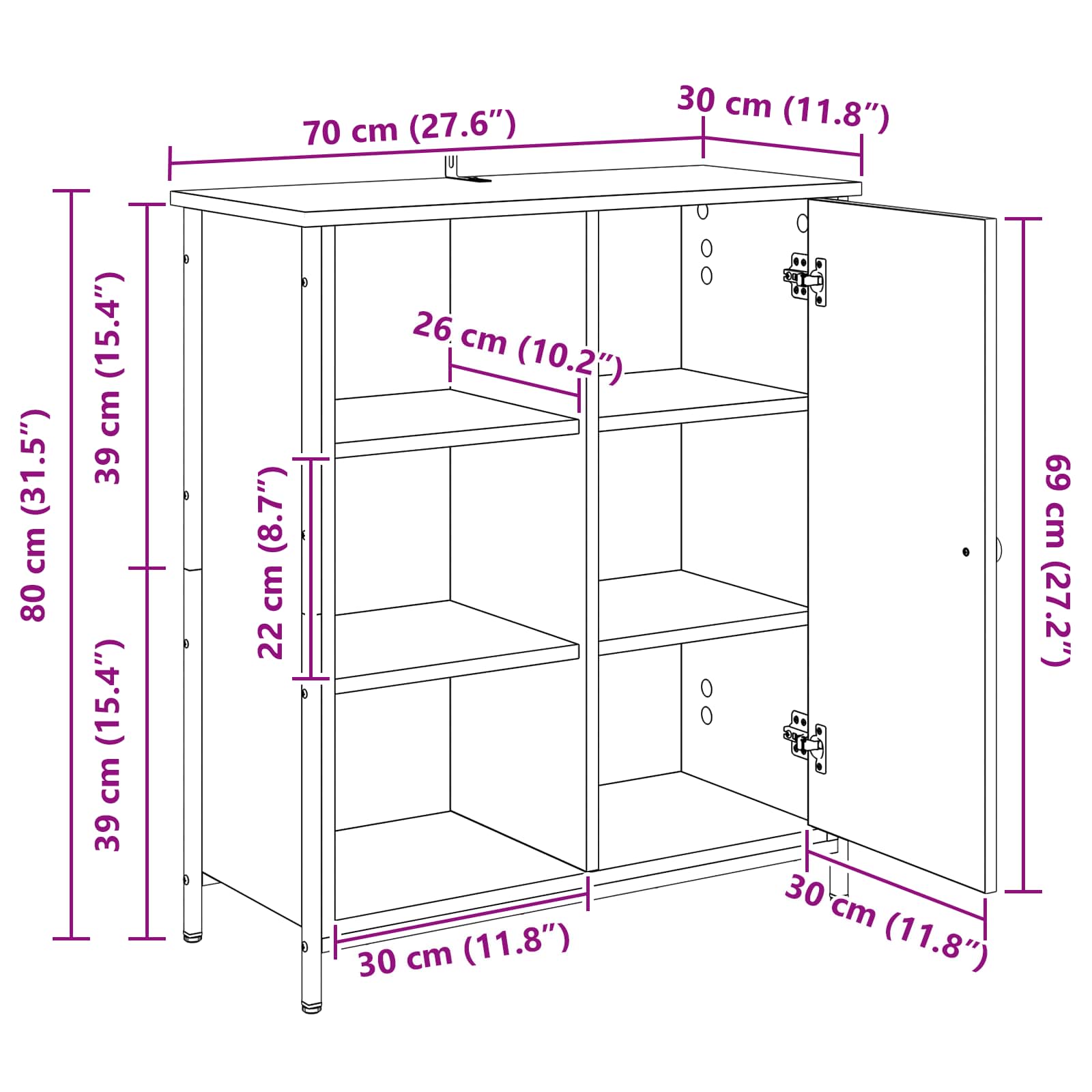 Vitrina Madera Vieja 70 x 30 x 80 cm Madera contrachapada
