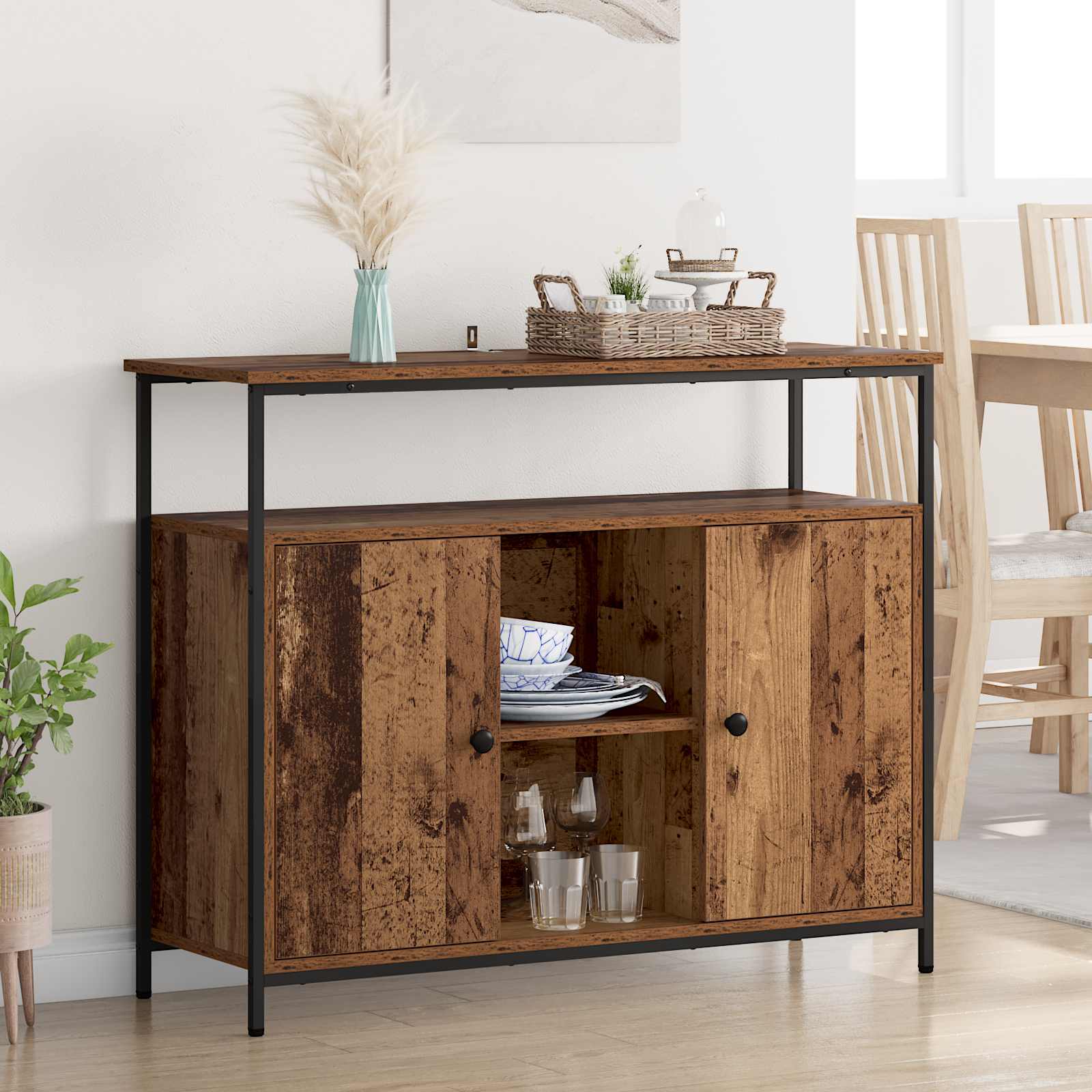 Vitrina Madera Vieja 100 x 35 x 80 cm Madera contrachapada