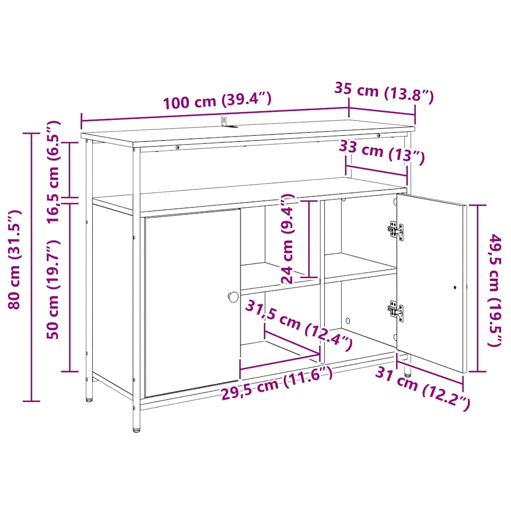 Vitrina Madera Vieja 100 x 35 x 80 cm Madera contrachapada