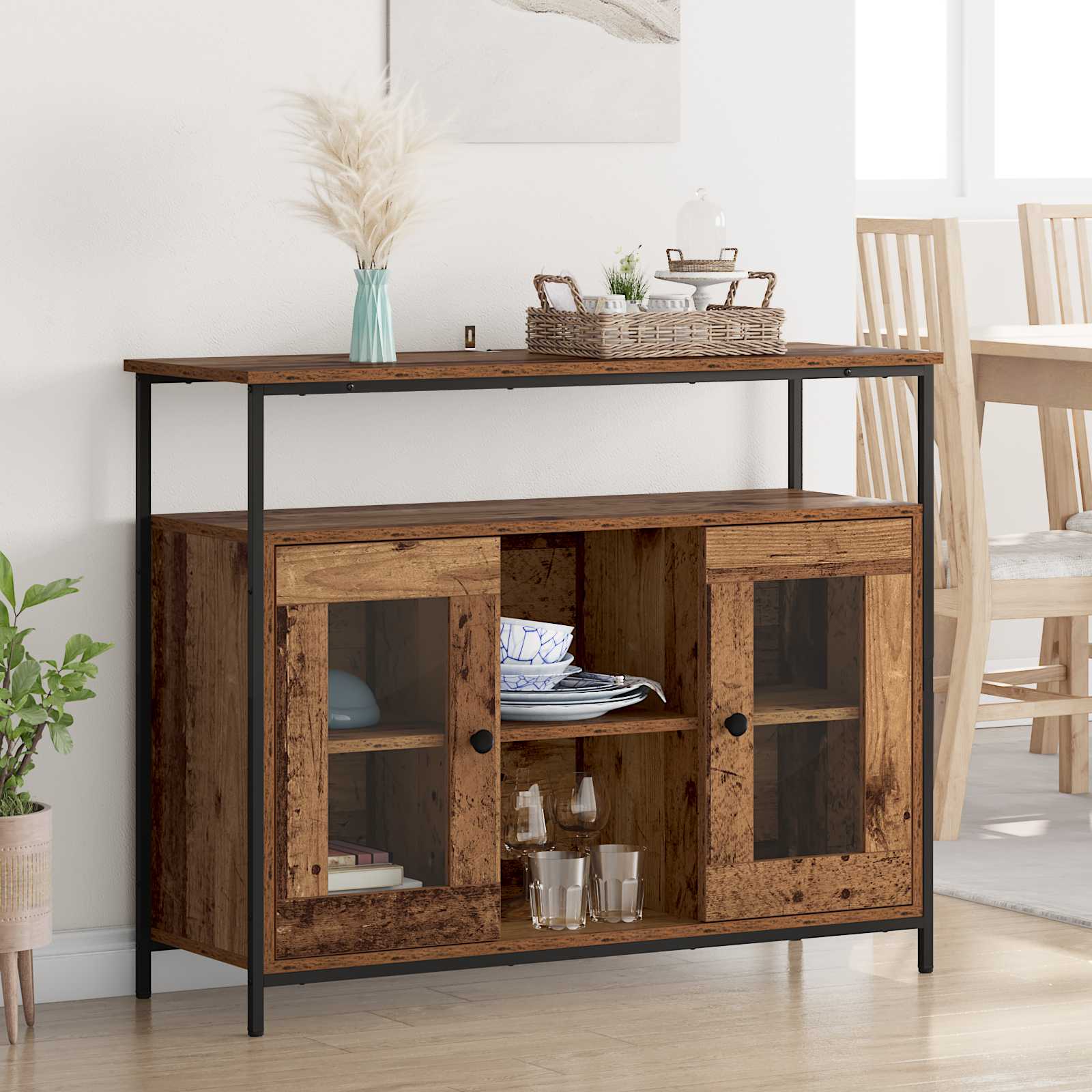 Vitrina Madera Vieja 100 x 35 x 80 cm Madera contrachapada