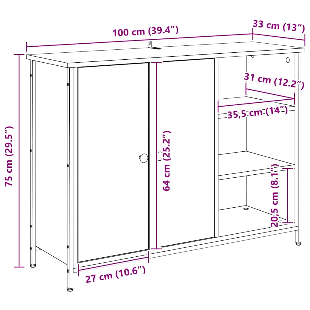 Vitrina Madera Vieja 100 x 33 x 75 cm Madera contrachapada