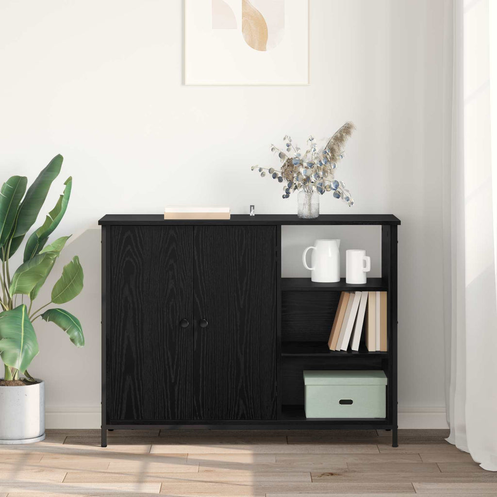 Vitrina Roble Negro 100 x 33 x 75 cm Madera contrachapada