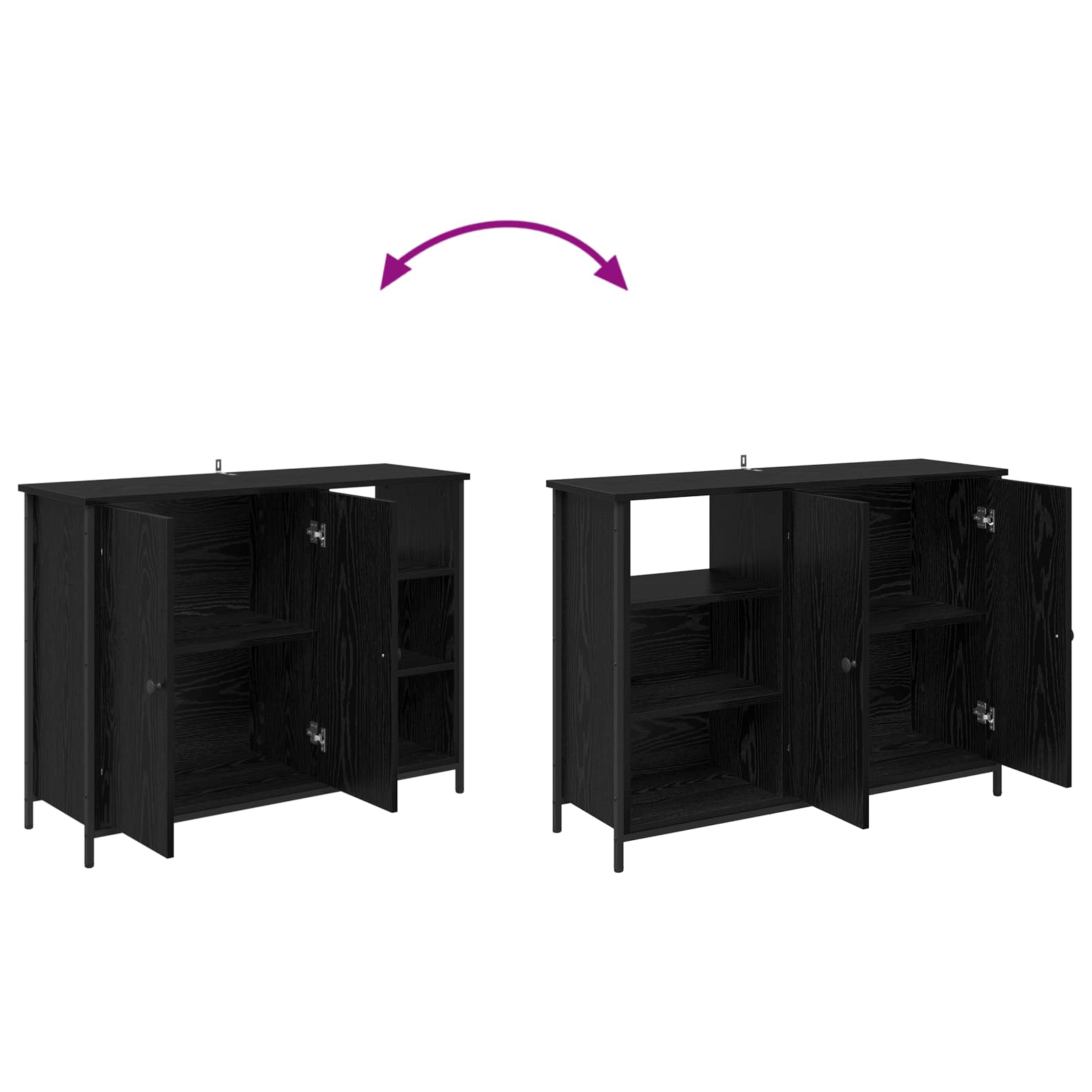 Vitrina Roble Negro 100 x 33 x 75 cm Madera contrachapada