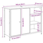 Vitrina Roble Negro 100 x 33 x 75 cm Madera contrachapada