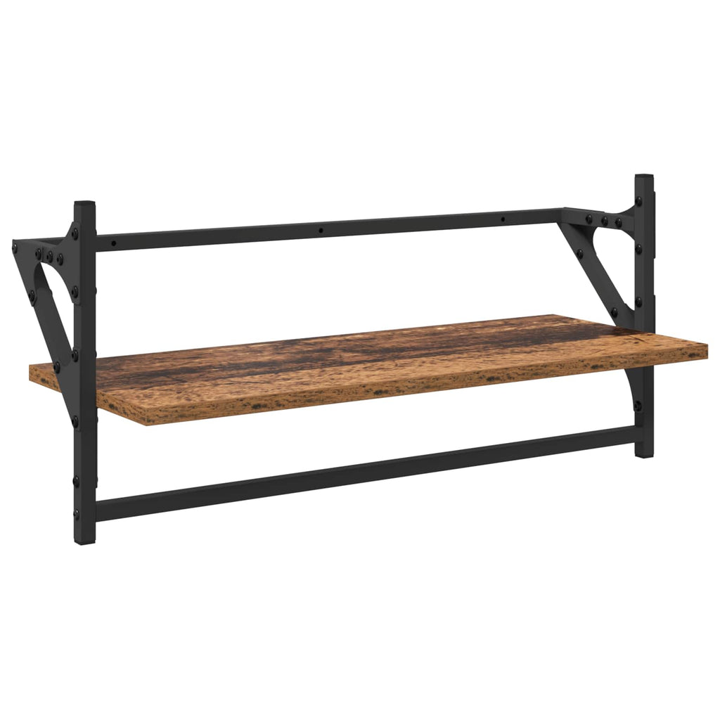 Conjunto de estantes de pared con estante 6 pcs Madera Vieja