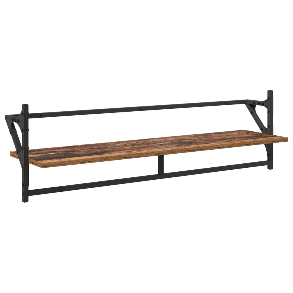 Conjunto de estantes de pared con estante 6 pcs Madera Vieja